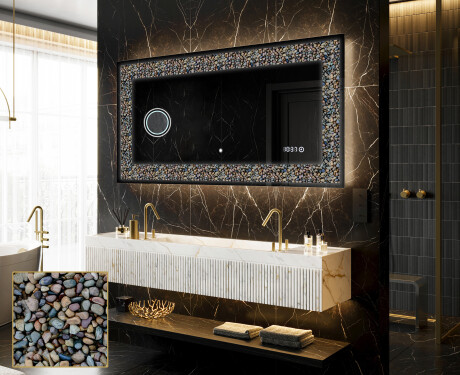 Decoratiune oglinda cu LED moderna - Natural Stones