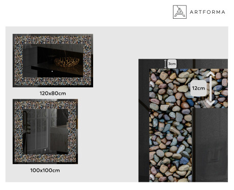 Decoratiune oglinda cu LED moderna - Natural Stones #2