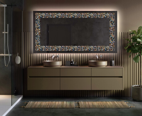 Decoratiune oglinda cu LED moderna - Natural Stones #5