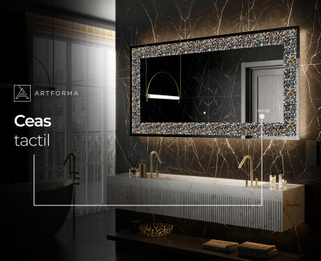 Decoratiune oglinda cu LED moderna - Natural Stones #6