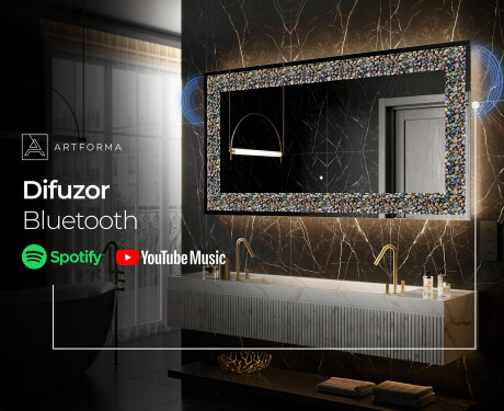 Decoratiune oglinda cu LED moderna - Natural Stones #7