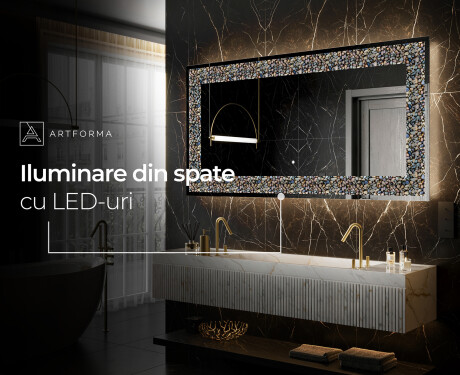 Decoratiune oglinda cu LED moderna - Natural Stones #9