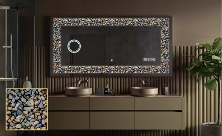 Decoratiune oglinda cu LED moderna - Natural Stones