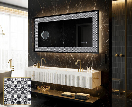 Decoratiune oglinda cu LED moderna - Geometric Symphony