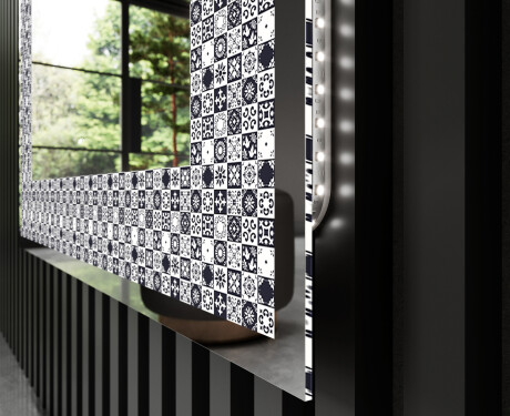 Decoratiune oglinda cu LED moderna - Geometric Symphony #3