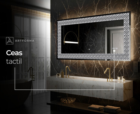 Decoratiune oglinda cu LED moderna - Geometric Symphony #6