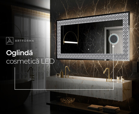 Decoratiune oglinda cu LED moderna - Geometric Symphony #8