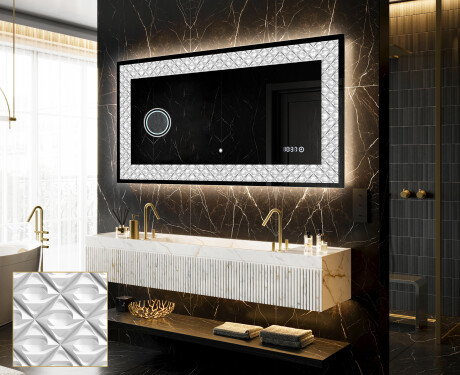 Decoratiune oglinda cu LED moderna - Marble Uplift