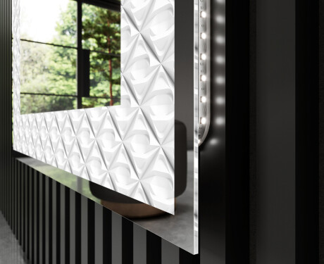Decoratiune oglinda cu LED moderna - Marble Uplift #3