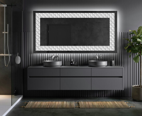 Decoratiune oglinda cu LED moderna - Marble Uplift #5