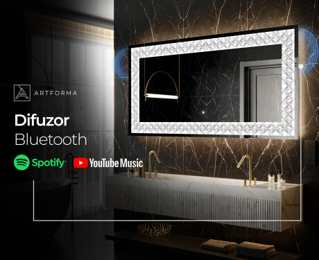 Decoratiune oglinda cu LED moderna - Marble Uplift #7