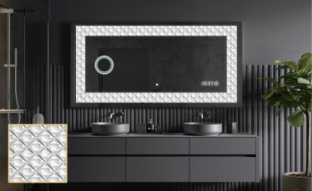 Decoratiune oglinda cu LED moderna - Marble Uplift