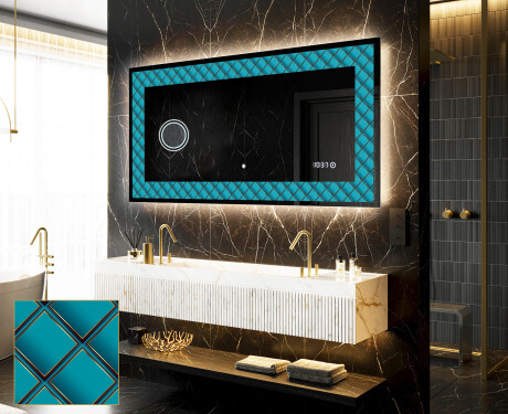 Decoratiune oglinda cu LED moderna - Blue Harmonies