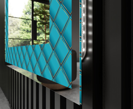 Decoratiune oglinda cu LED moderna - Blue Harmonies #3