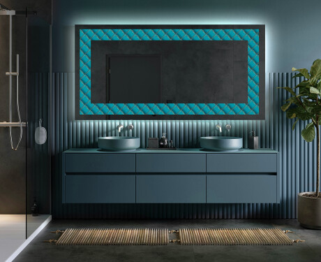 Decoratiune oglinda cu LED moderna - Blue Harmonies #5