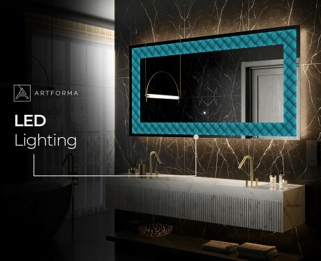 Decoratiune oglinda cu LED moderna - Blue Harmonies #6