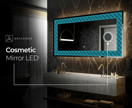 Decoratiune oglinda cu LED moderna - Blue Harmonies #9