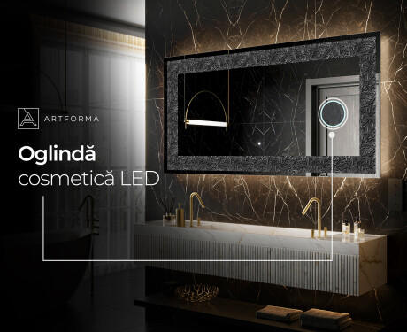 Decoratiune oglinda cu LED moderna - Dark Elegance #6