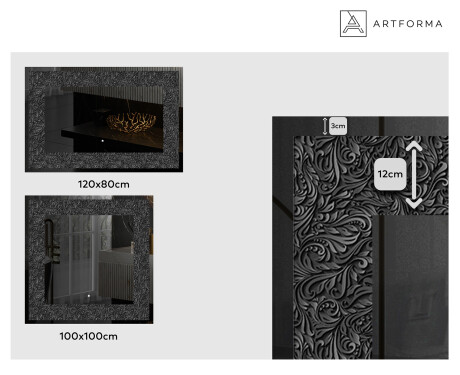 Decoratiune oglinda cu LED moderna - Dark Elegance #2