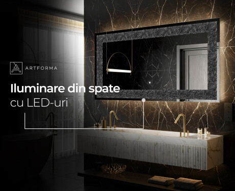 Decoratiune oglinda cu LED moderna - Dark Elegance #6