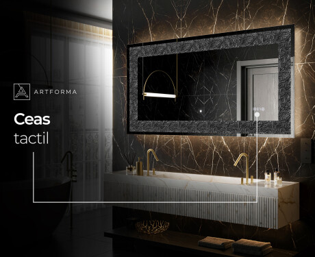 Decoratiune oglinda cu LED moderna - Dark Elegance #8