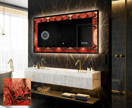 Decoratiune oglinda cu LED moderna - Fiery Reflections
