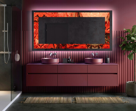 Decoratiune oglinda cu LED moderna - Fiery Reflections #5