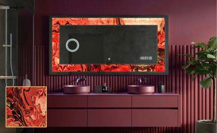 Decoratiune oglinda cu LED moderna - Fiery Reflections