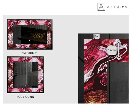 Decoratiune oglinda cu LED moderna - Ruby Rhythms #2