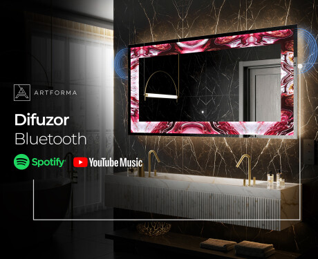 Decoratiune oglinda cu LED moderna - Ruby Rhythms #7