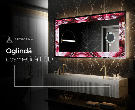 Decoratiune oglinda cu LED moderna - Ruby Rhythms #9