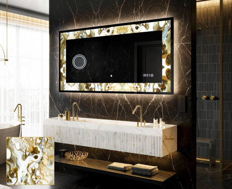 Decoratiune oglinda cu LED moderna - Golden Streaks