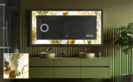 Decoratiune oglinda cu LED moderna - Golden Streaks