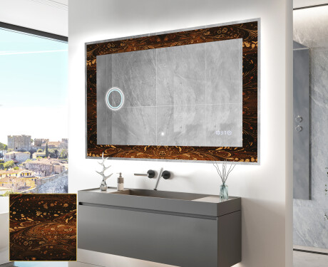 Decoratiune oglinda cu LED moderna - Amber Shell