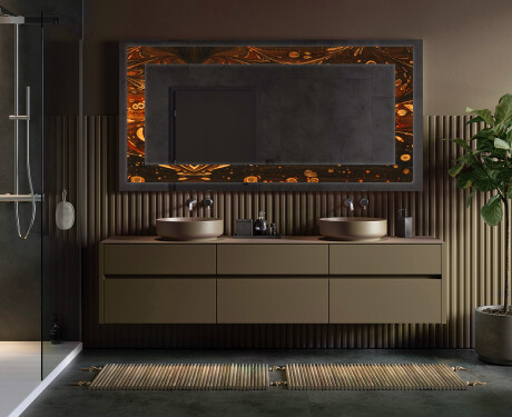 Decoratiune oglinda cu LED moderna - Amber Shell #4