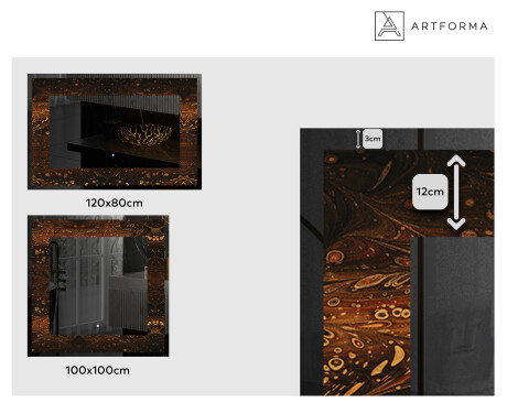 Decoratiune oglinda cu LED moderna - Amber Shell #2