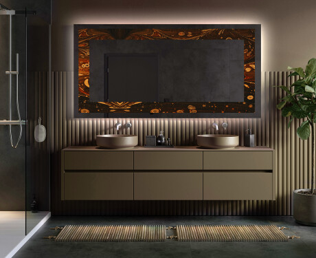 Decoratiune oglinda cu LED moderna - Amber Shell #5