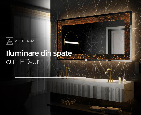 Decoratiune oglinda cu LED moderna - Amber Shell #6