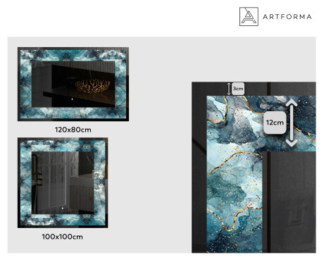 Decoratiune oglinda cu LED moderna - Sapphire Reflections #2