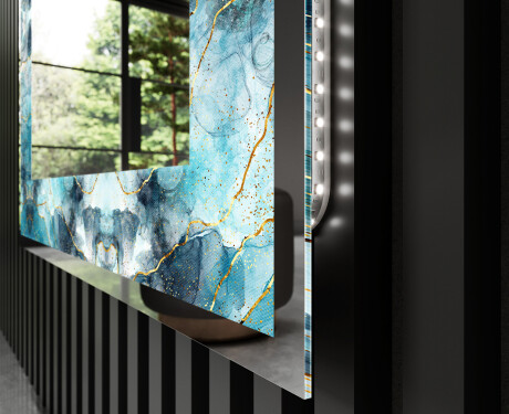 Decoratiune oglinda cu LED moderna - Sapphire Reflections #3