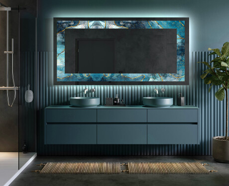 Decoratiune oglinda cu LED moderna - Sapphire Reflections #5