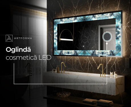 Decoratiune oglinda cu LED moderna - Sapphire Reflections #6