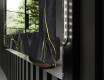 Decoratiune oglinda cu LED moderna - Golden Veins #3