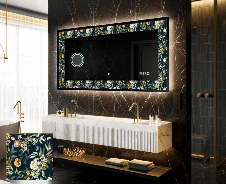 Decoratiune oglinda cu LED moderna - Cascading Flowers