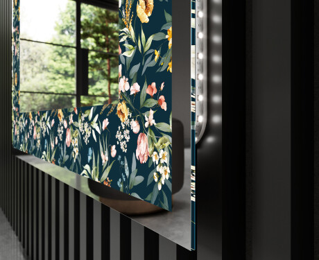 Decoratiune oglinda cu LED moderna - Cascading Flowers #3