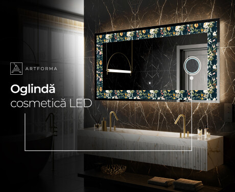 Decoratiune oglinda cu LED moderna - Cascading Flowers #6