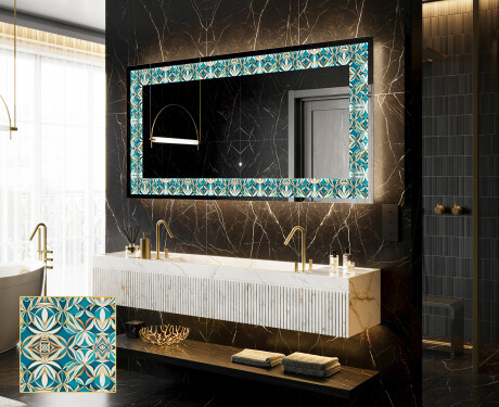 Decoratiune oglinda cu LED moderna - Floral Elevations