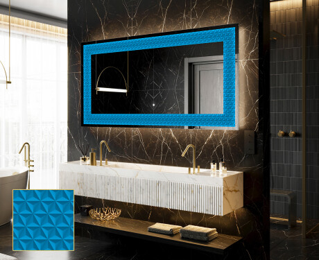 Decoratiune oglinda cu LED moderna - Symmetrical Diamonds