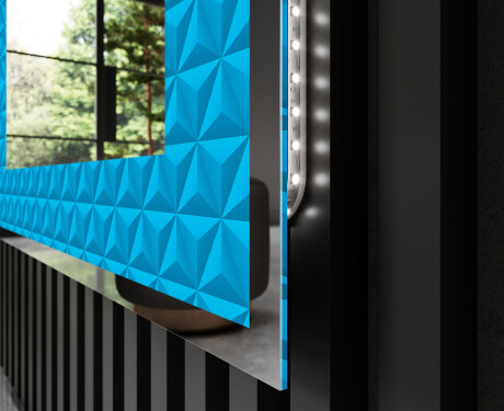 Decoratiune oglinda cu LED moderna - Symmetrical Diamonds #3