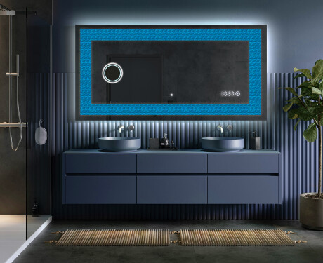 Decoratiune oglinda cu LED moderna - Symmetrical Diamonds #5